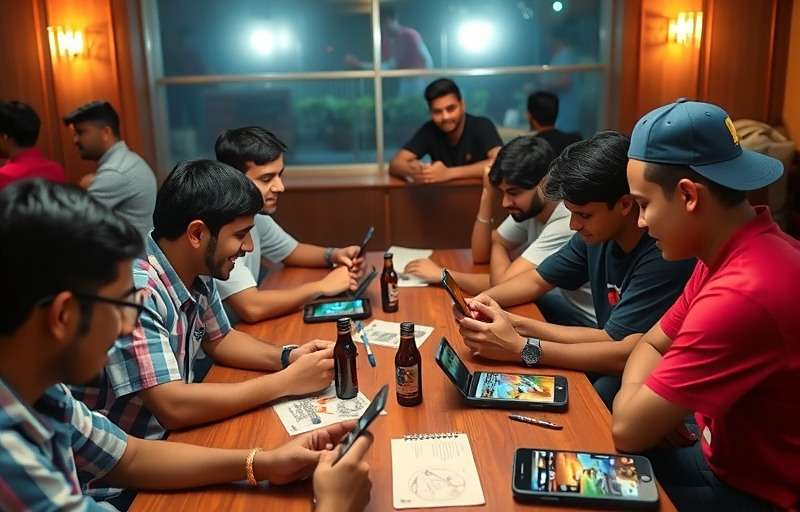 Cumin Champion Community Meetup Cumin Champion community meetup in Mumbai with players sitting around tables, showing game strategies on their phones and laughing