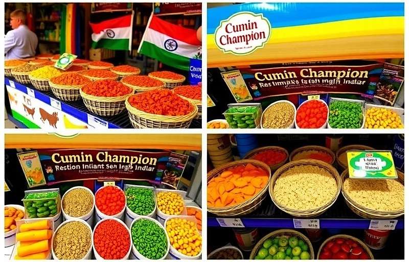 Cumin Champion Regional Variations Cumin Champion regional versions collage showing North Indian, South Indian, East Indian, and West Indian market scenes